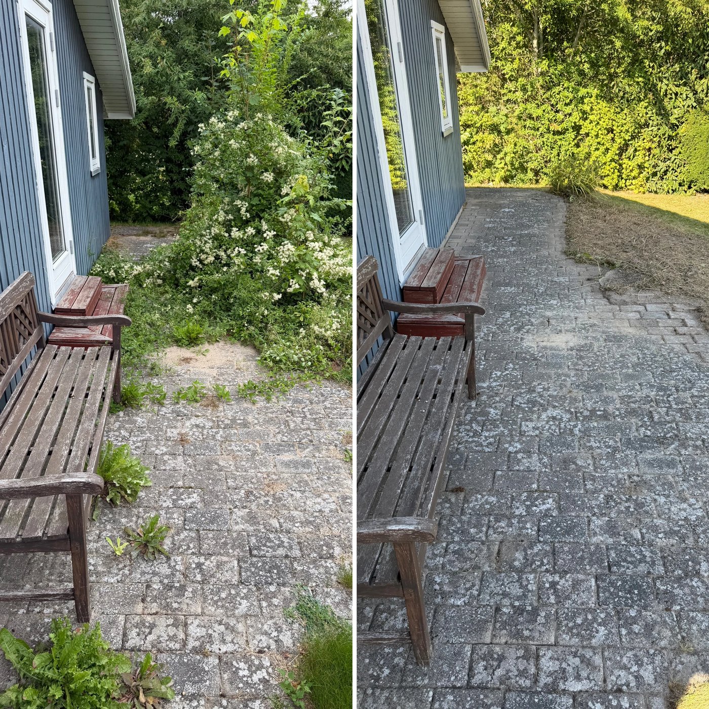 Terrasse renset for ukrudt